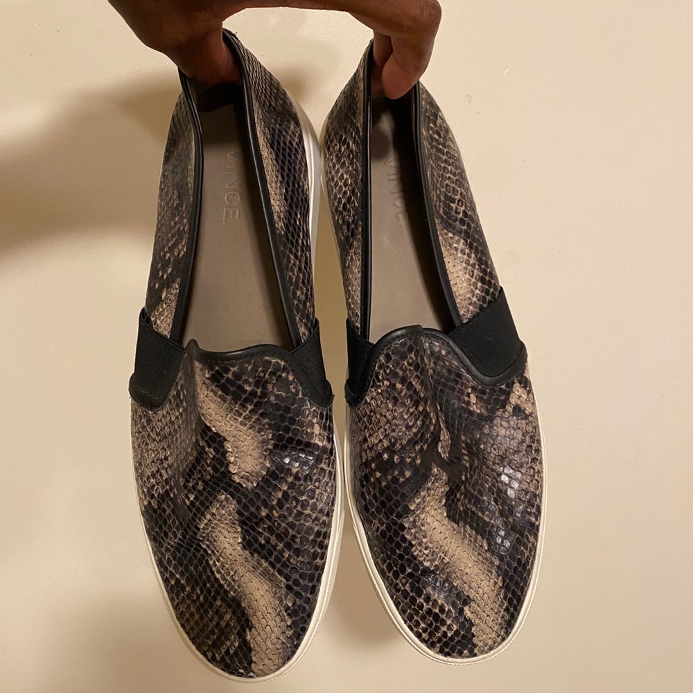 Vince Snakeskin Slip On Sneakers Shoes